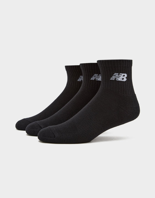 New Balance Quarter Crew Socks 3 Pack in Black